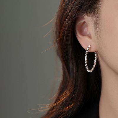 巷南999银碎银子耳环高级感耳饰