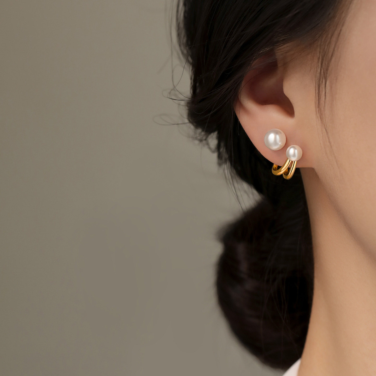 巷南999银珍珠耳钉小众轻奢高级