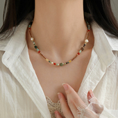 多巴胺串珠项链轻奢高级感天然珍珠颈链2026新款 巷南 锁骨链女