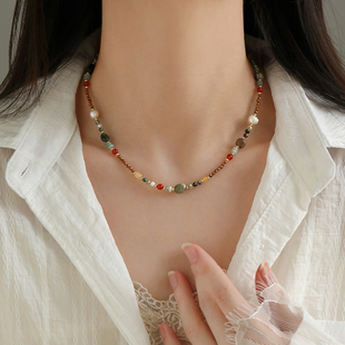 【巷南】多巴胺串珠项链轻奢高级感天然珍珠颈链2025新款锁骨链女