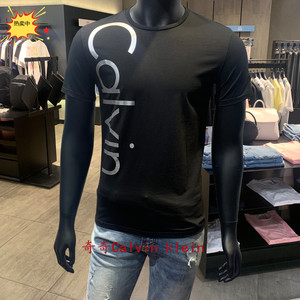 CK Jeans24夏季新款男女情侣性休闲纯棉印花透气圆领打底短袖T恤