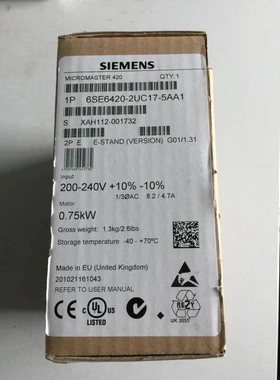 非实价议价议价MICROMASTER420无滤波器1/3AC200-240V 6SE6420-2U