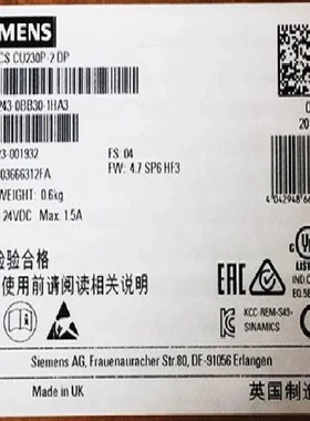 非实价议价议价6SL32430BB301HA3 G120控制单元 CU230P-2模块6SL3