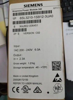 非实价议价议价6SL3210-1SB12-3UA0/3UAOS120变频器 2.3A 0.37KW