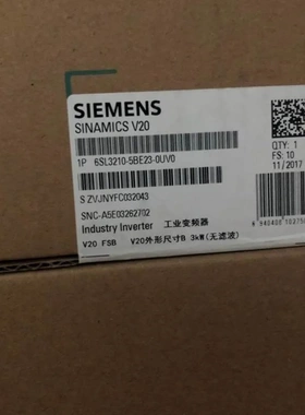 非实价议价议价V20 3AC 380V变频器3kW 6SL3210-5BE23-0UV0/OUVO