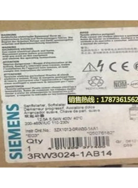 非实价议价议价3RW 302-41AB14原装3RW3024-1AB14软起动器3RW3024