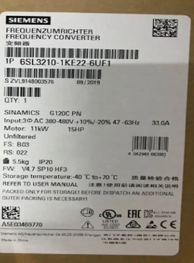 非实价议价议价6SL3210-1KE22-6UF1G120C变频器11kW功率6SL32101K
