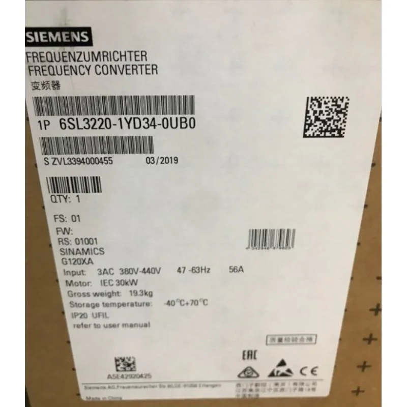 非实价议价议价6SL3220-1YD34-0CB0/OCBO30kW 三相 G120XA变频器
