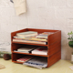 实木可叠加办公室书桌书架A4纸资料文件架文件框工位收纳盒整理柜