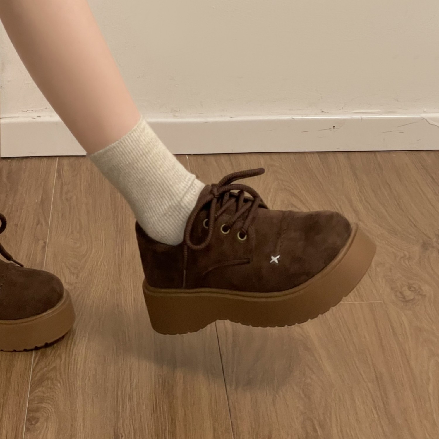 小个子女鞋松糕厚底勃肯鞋JK单鞋女2026新款百搭系带小皮鞋乐福鞋,女鞋,深口单鞋,淘宝优惠券,粉丝福利购,淘宝优惠卷