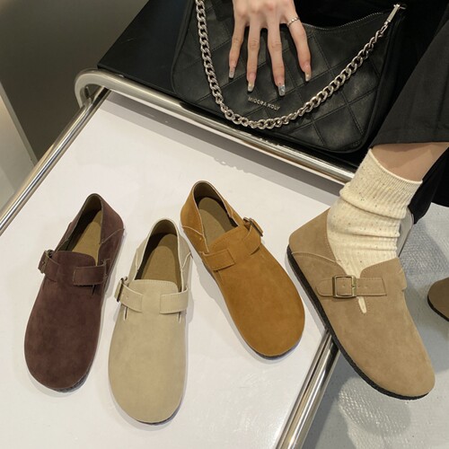 勃肯鞋女一脚蹬全包平底鞋