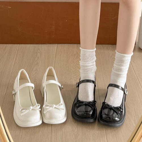 法式玛丽珍女鞋高跟鞋粗跟单鞋