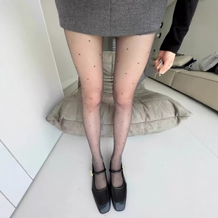 袜打底袜doll感穿搭 早春0d波点爱心黑丝纯欲性感透肤裤 4双装