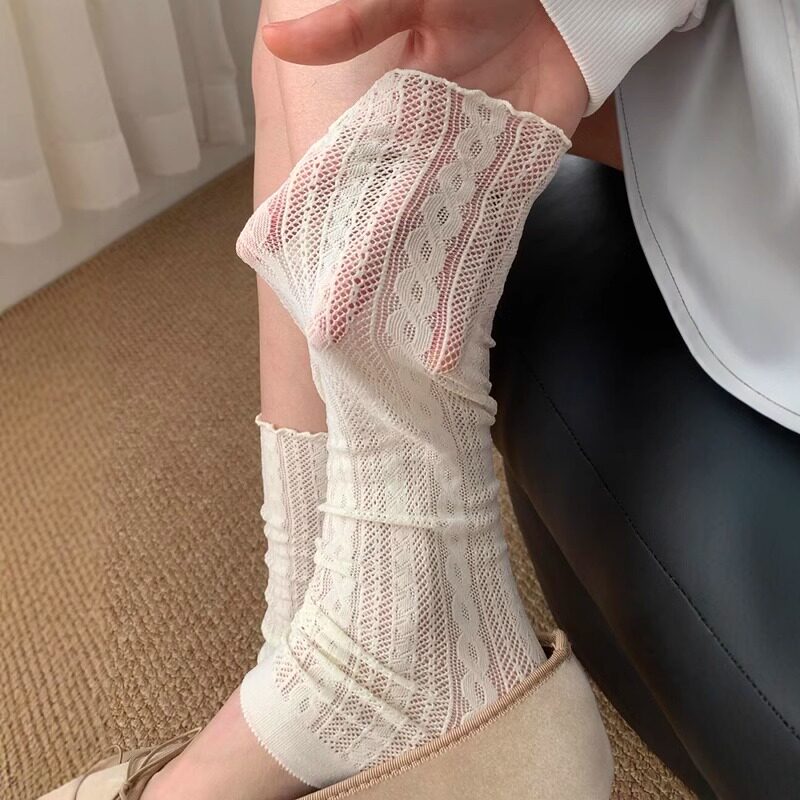 【4双装】春夏镂空麻花wa套!仙女bi备~精致麻花镂空甜美~好温柔