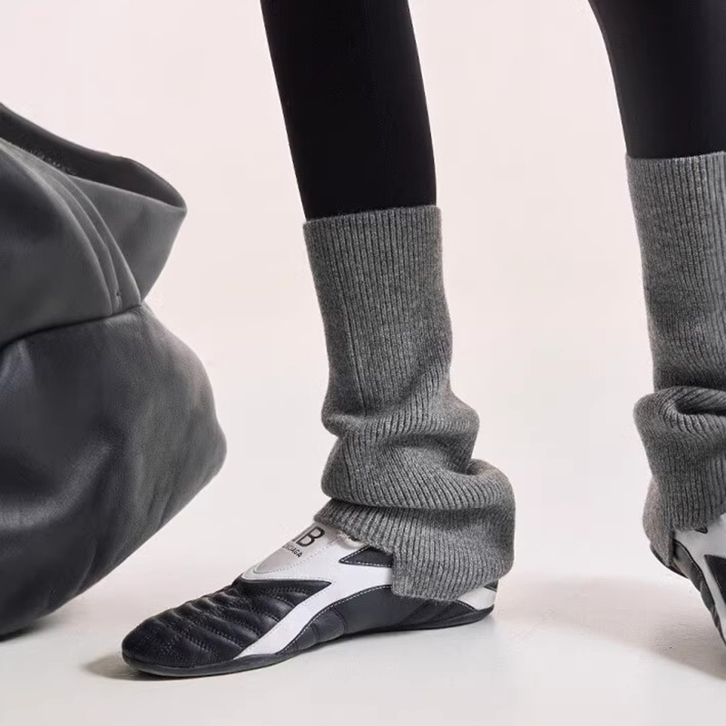 【4双装】条纹jk针织袜套黑白辣妹腿套秋冬保暖小腿堆堆袜潮脚套