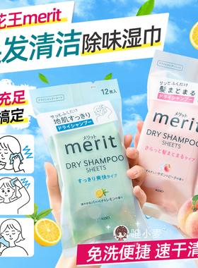 日本花王merit头发擦汗去油去污除汗湿巾免洗蓬松干发清洁神器