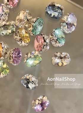 AONNAIL【堆钻】夏日多巴胺彩色堆钻美甲钻鸽子蛋成品钻