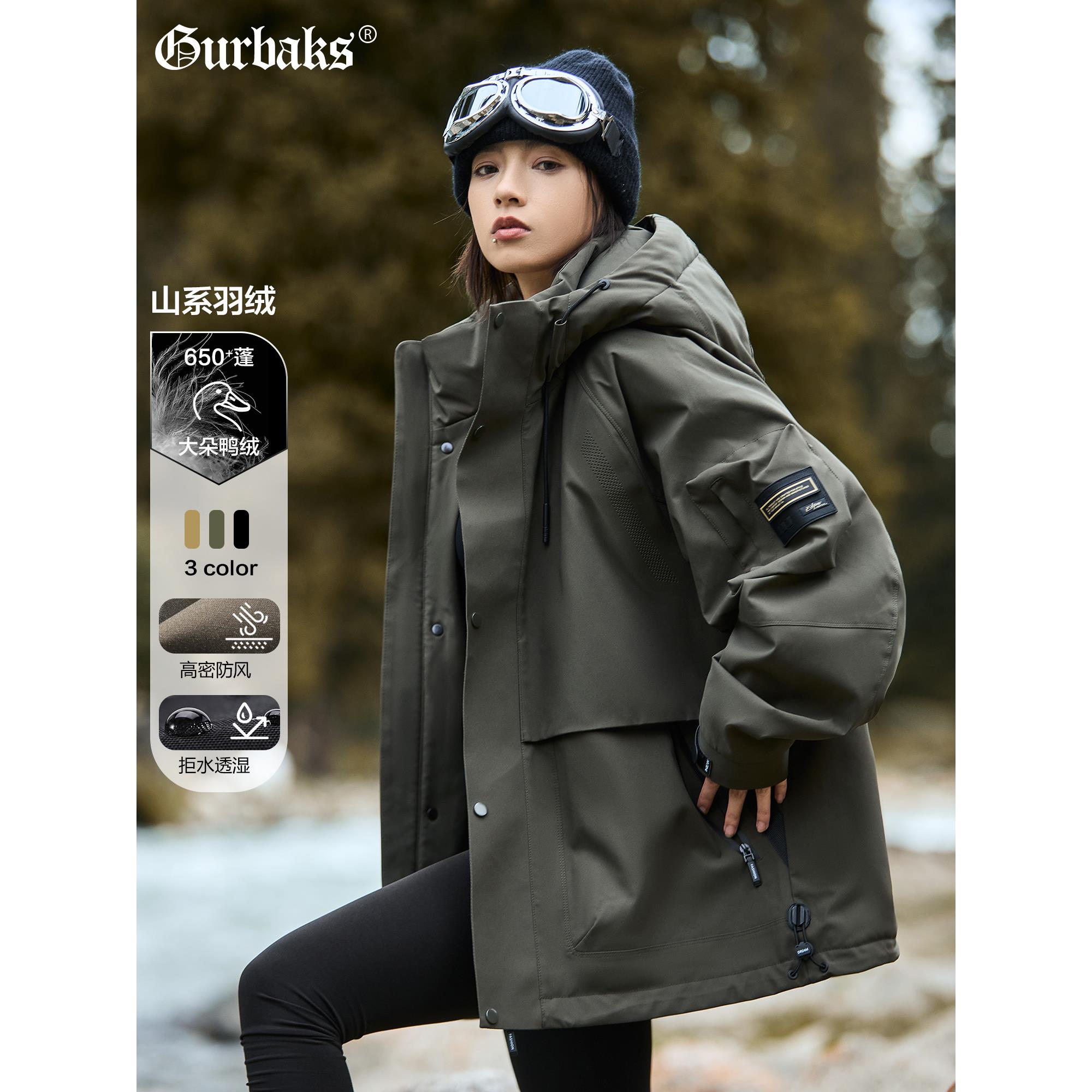 秋冬新款户外工装羽绒服男女款夹克宽松连帽休闲冲锋外套