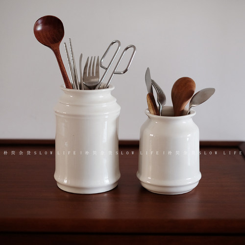 日式陶瓷厨房收纳罐筷子笼