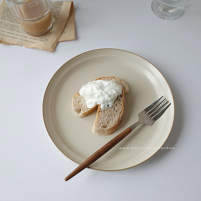 日式复古陶瓷蛋糕甜品碟哑光盘