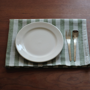 日式条纹布艺餐巾 乡村复古厨房巾茶巾餐垫 烘焙盖布隔热垫