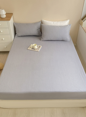 现代简约风全棉床笠罩100纯棉夹棉加厚床罩床套全包床垫保护罩套