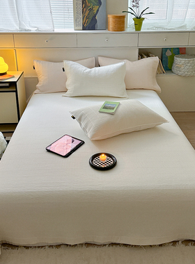 50支贡缎超柔全棉磨毛加厚夹棉床盖三件套家用四季家用通用百搭款