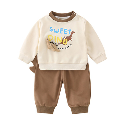 男童卫衣男童秋季2025新款a类纯棉婴儿男宝宝卡通休闲裤套装小童