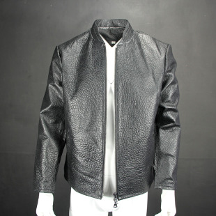 外贸日单真皮皮衣男士 立领皮夹克 头层山羊皮商务休闲皮外套男修身