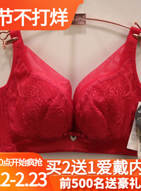 爱戴D6443全罩CD杯软钢圈大胸显小婚庆本命年收副乳调整型文胸罩