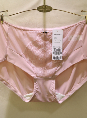 唯美12508牛奶冰丝高弹包臀桑蚕丝内裆网纱镂空中腰包臀女士内裤