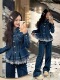 秋冬新款 两件套装 气质款 长裤 女 牛仔拼接花边 2025南油高端女装