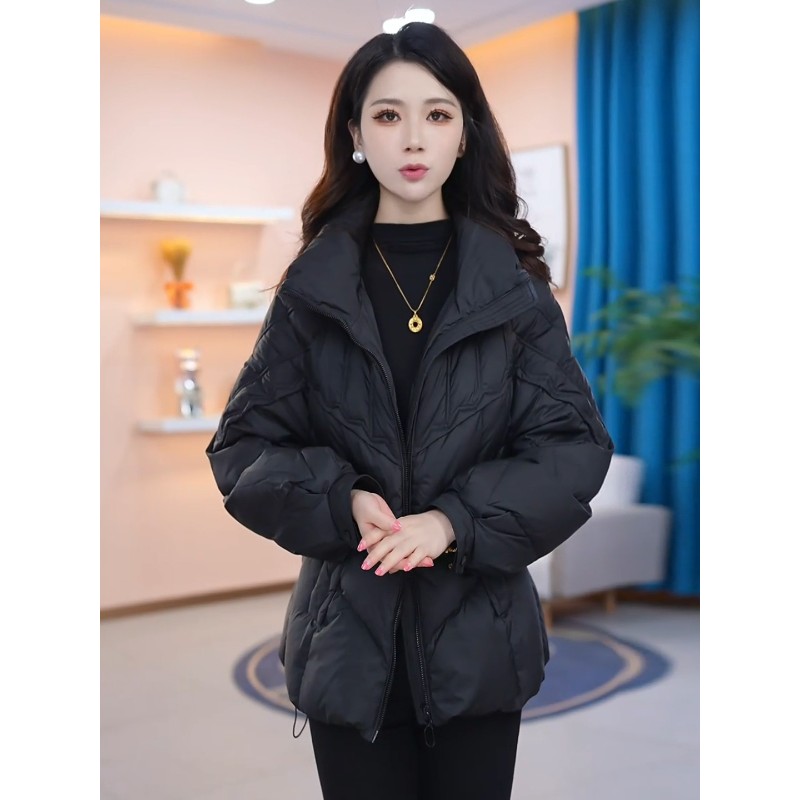 时尚黑色高端羽绒服女2025冬季新款中年妈妈装宽松减龄高级感外套