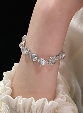 清冷感小众设计透明圆珠手链女