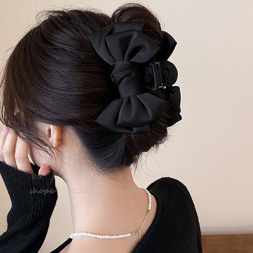 优雅气质缎面蝴蝶结大号发夹