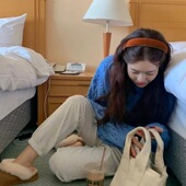 春秋慵懒氛围感南瓜色宽边丝绒发箍女外出百搭头箍显白高颅顶发卡