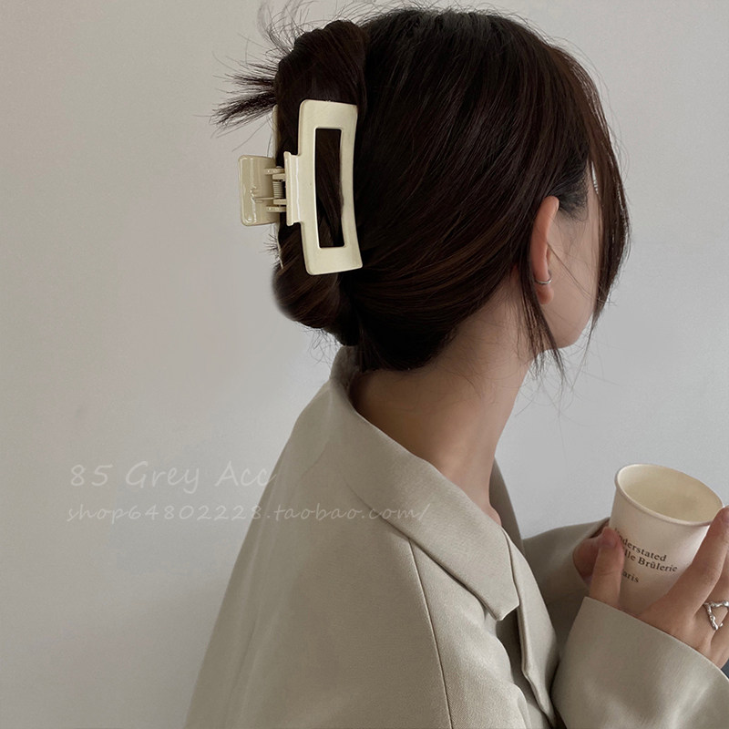 ins85度纯色方形秋冬无痕发夹