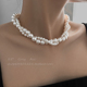 施家双层大小珍珠缠绕项链女小众设计轻奢高级感锁骨链气质脖颈链