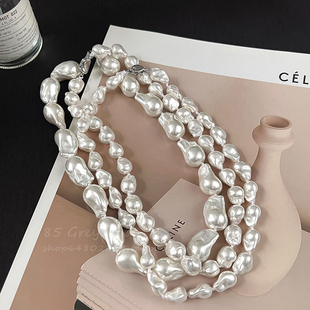 轻奢气质不规则巴洛克珍珠项链女2026新款高级感颈链毛衣链锁骨链
