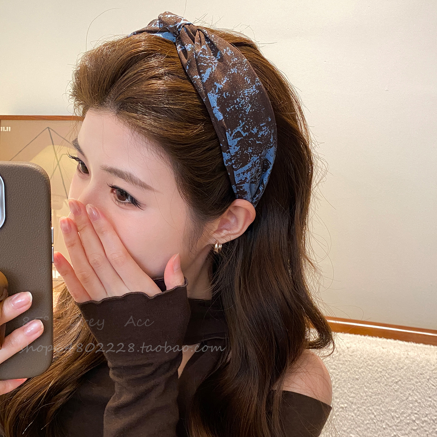 高级感晕染印花发箍女2025新款