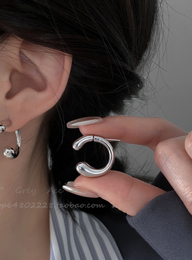 小众轻奢设计感水滴C型耳环女质感气质简约百搭后戴式耳钉耳饰品