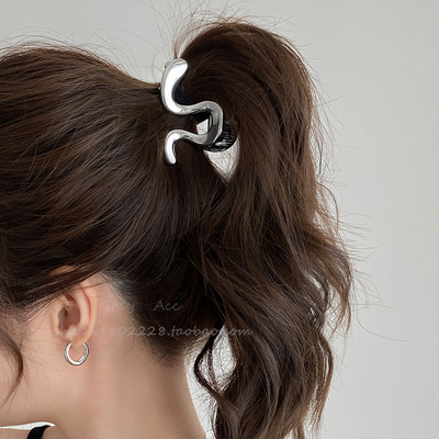 ins风高马尾金属小抓夹