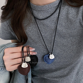 fever同款 爱心吊坠项链女高级感小众卫衣链配饰网红毛衣链脖颈链