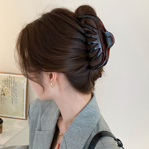 超大号南瓜发夹女春秋季新款百搭后脑勺多发量盘发鲨鱼夹气质抓夹