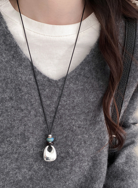 秋冬长款毛衣链女款2025新款卫衣