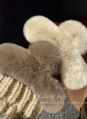 大码毛绒抓夹女发量多气质发夹毛茸茸发抓盘发夹子毛毛鲨鱼夹头饰