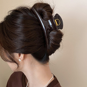 法式 高级感超大号弧形亚克力发夹女基础百搭盘发抓夹ins风鲨鱼夹