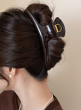 法式高级感超大号弧形亚克力发夹女基础百搭盘发抓夹ins风鲨鱼夹