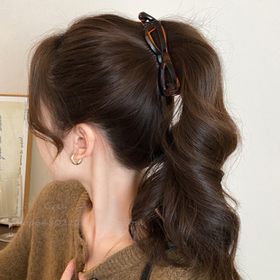 高马尾香蕉夹竖夹蝴蝶结发夹女2024新款高端后脑勺发量少夹子头饰