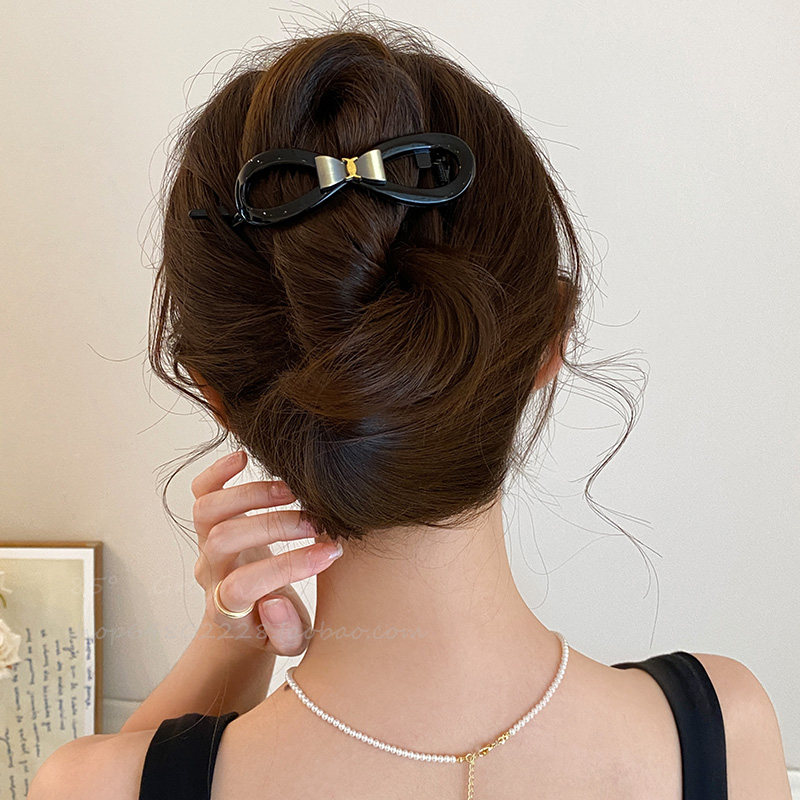 便捷盘发蝴蝶结亮片发夹女2025年秋季新款香蕉夹气质简约扭扭夹,饰品/流行首饰/时尚饰品新,发饰,淘宝优惠券,粉丝福利购,淘宝优惠卷